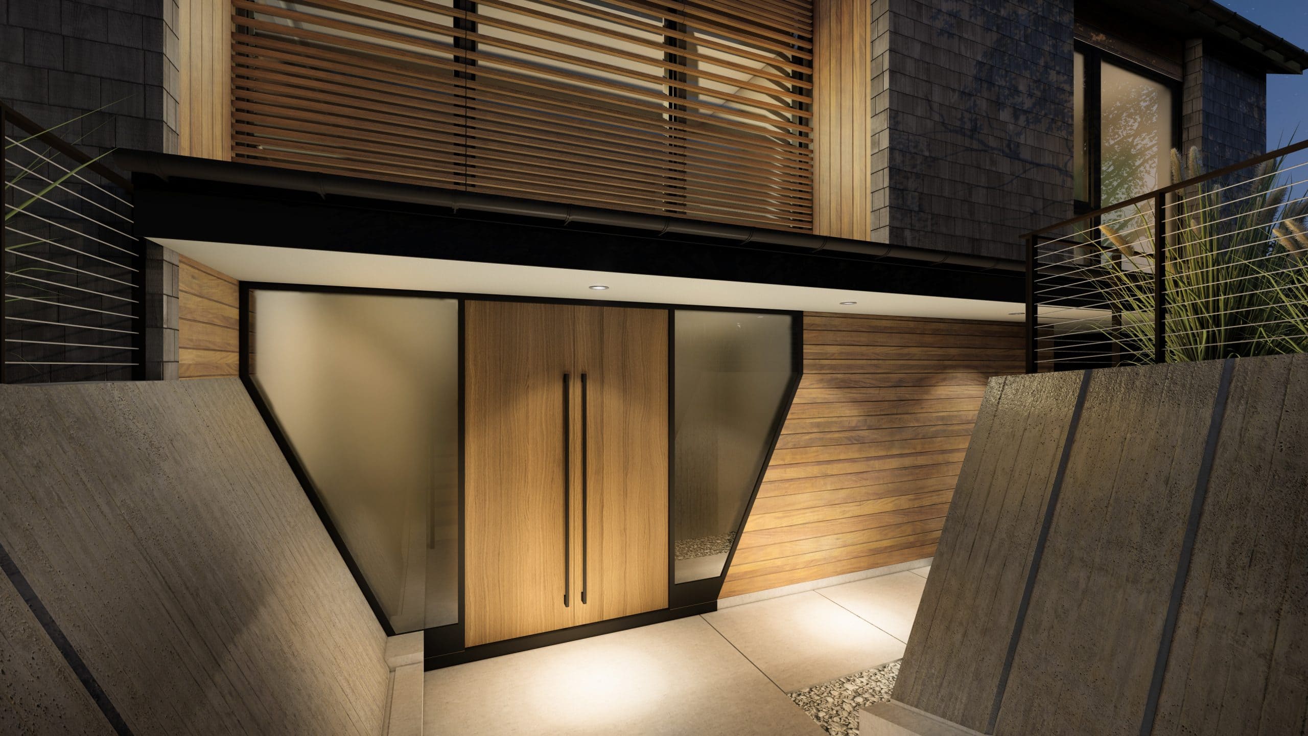 05a entry doors night